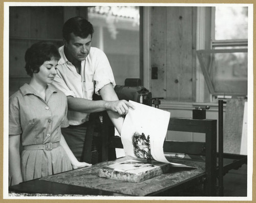 Block printing at Scripps College