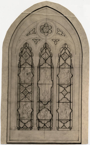 Gutenberg Window of Denison Library, Scripps College