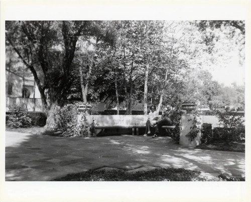 Sitting near Clark Hall, Scripps College