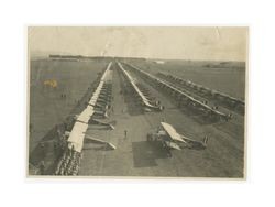 World War I French aircraft squadron on airfield