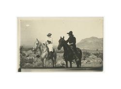 William Farnum and a woman riding on horseback, circa 1919