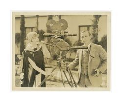 John W. Boyle and Anna Q. Nilsson, with a dual camera device for panoramic shots, 1926