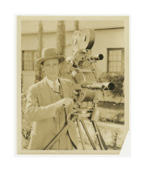 John W. Boyle with his dual camera device for panoramic shots, 1926