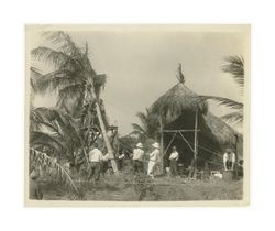 A Woman There Was: film crew setting up a palm tree, 1919