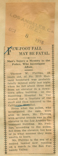 Few foot fall may be fatal