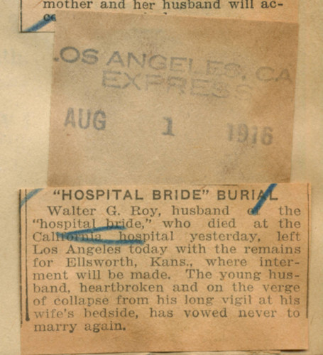 Hospital bride burial