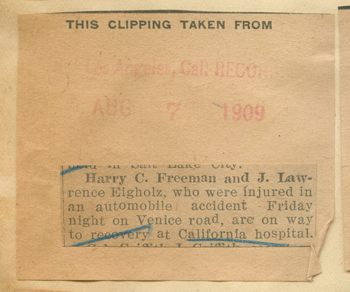 Harry C. Freeman and J. Lawrence Eigholz injured