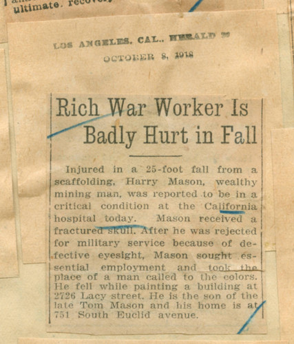 Rich war worker is badly hurt in fall