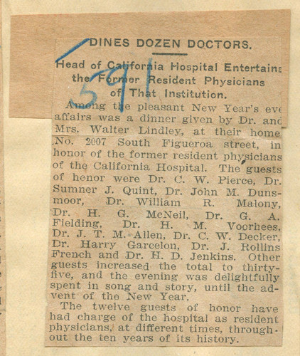 Dines dozen doctors