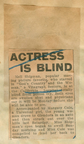 Actress is blind