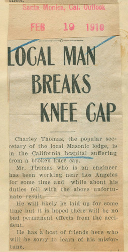 Local man breaks knee cap