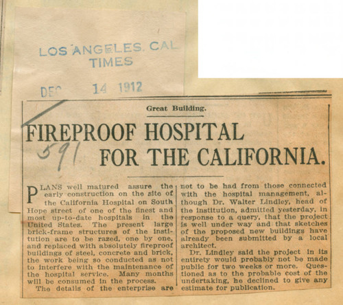 Fireproof hospital for The California