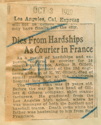 Dies from hardships as courier in France