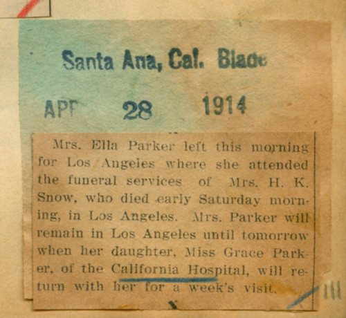 Mrs. Ella Parker in Los Angeles