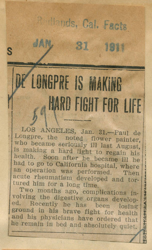 De Longpre is making a hard fight for life