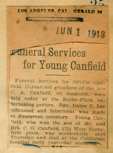 Funeral services for young Canfield