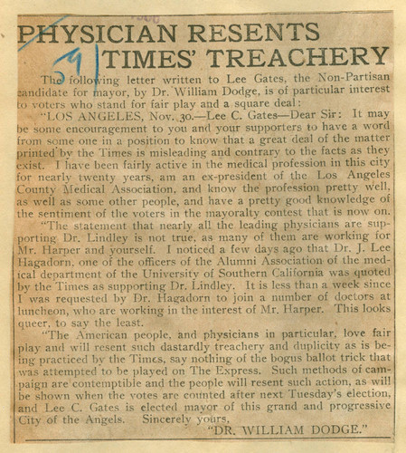 Physician resents Times' treachery