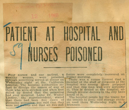 Patient at hospital and nurses poisoned