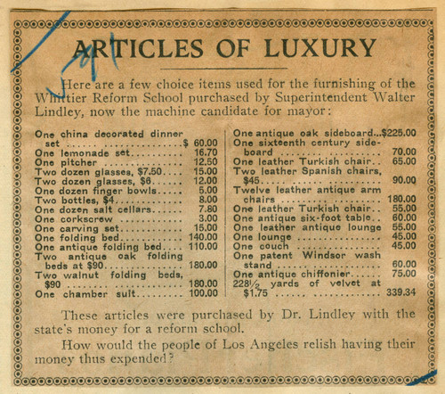 Articles of luxury