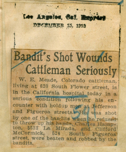 Bandit's shot wounds cattleman seriously