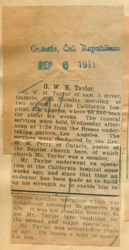 G. W. H. Taylor