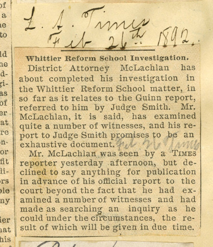 Whittier reform school investigation