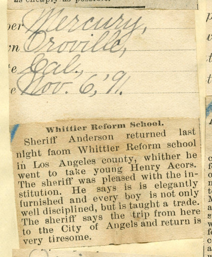 Whittier reform school