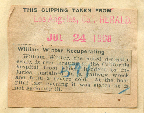 William Winter Recuperating