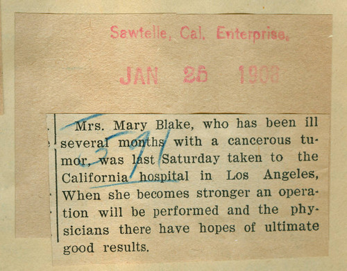 Mrs. Mary Blake