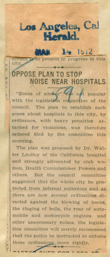 Oppose plan to stop noise near hospitals