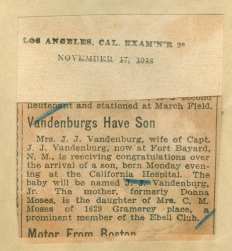 Vandenburgs have son