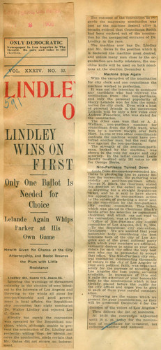 Lindley wins on first