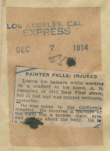 Painter falls; injured