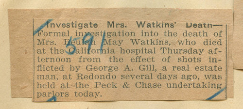 Investigate Mrs. Watkins' death