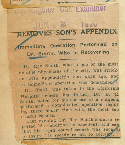 Removes son's appendix