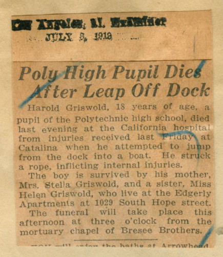 Poly High pupil dies after leap off dock