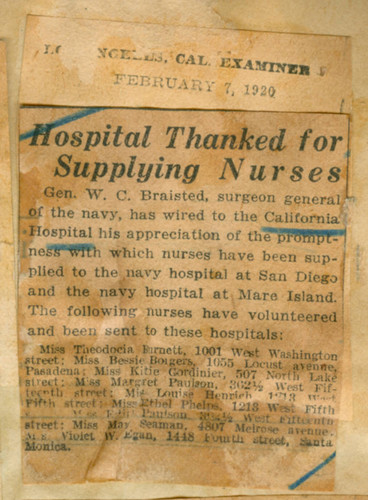 Hospital thanked for supplying nurses