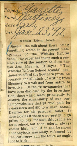 Whittier reform school
