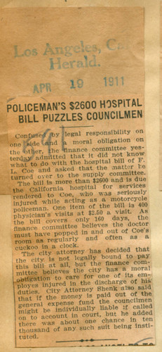 Policeman's hospital bill puzzles councilmen