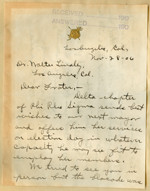 Letter from H. A. Rosenkranz to Walter Lindley