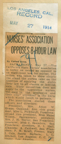 Nurses' association opposes eight hour law