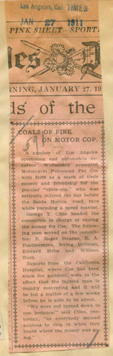 Coals of fire on motor cop