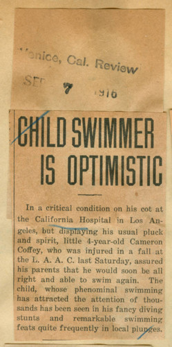 Child swimmer is optimistic