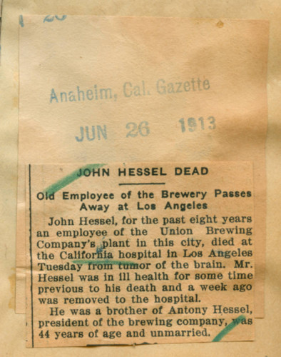 John Hessel dead