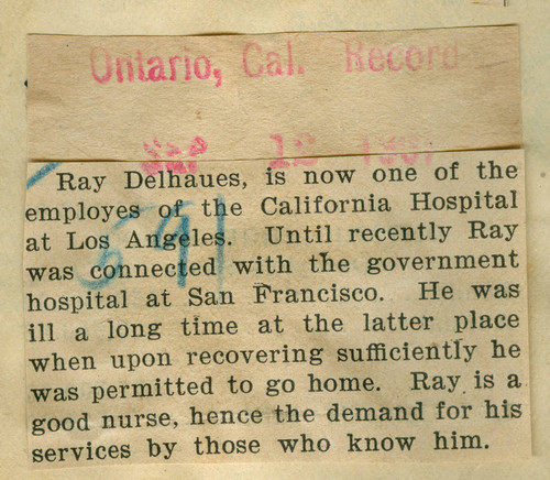 Ray Delhaues employed by California Hospital
