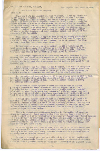 Letter from Philip Kitchen to Walter Lindley