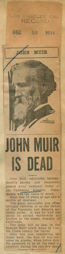 John Muir is dead