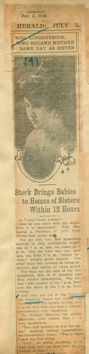 Stork brings babies to homes of sisters within twelve hours