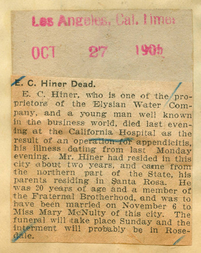 E. C. Hiner dead