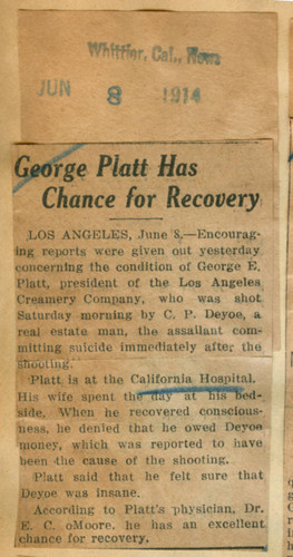 George Platt has chance for recovery